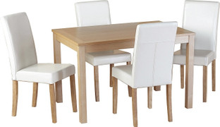 Oakmere Dining Set with Cream PU G3 Chairs