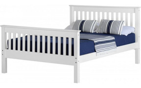 Monaco 4'6'' Bed High Foot End-White