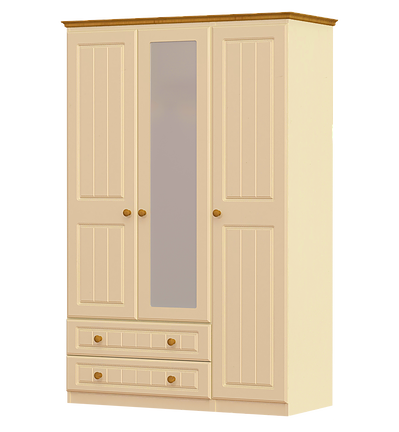 Erris 3 Door 2 Drawer 1 Mirror Wardrobe Ideal Furniture