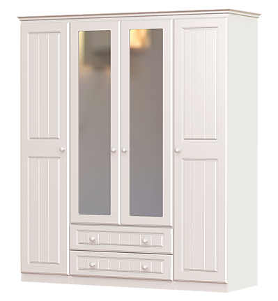 Grennan 4 Door 2 Drawer 2 Mirror Wardrobe Ideal Furniture