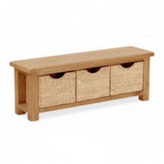 Salisbury Oak Bench with Baskets