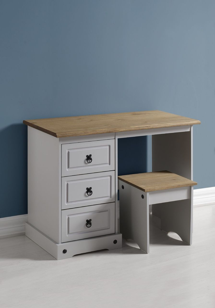 Corona Dressing Table Stool Grey Ideal Furniture