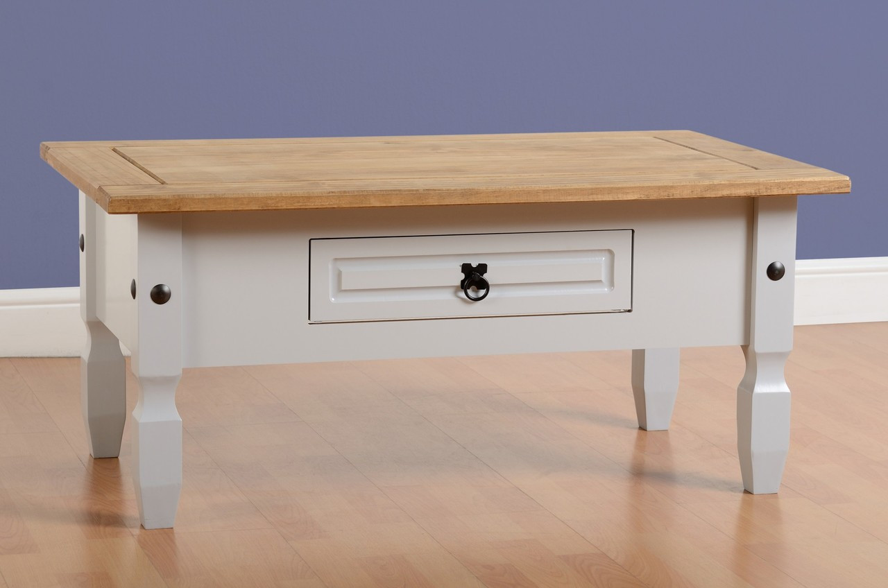 Corona 1 Drawer Coffee Table Grey Ideal Furniture