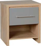 Seville 1 Drawer Bedside Chest-Grey