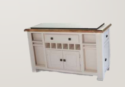 Danube White Granite Large Kitchen Island