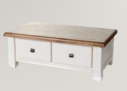Danube White Coffee Table with Drawers