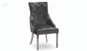 Belvedere Dining Chair-Charcoal Velvet