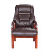 Vera Fireside Chair-Brown PU
