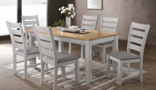 Hampshire Grey Dining Set 150cm table & 6 chairs