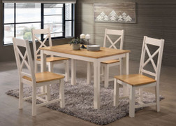 Rochester 4' Dining Set-Cream Table +4 chairs