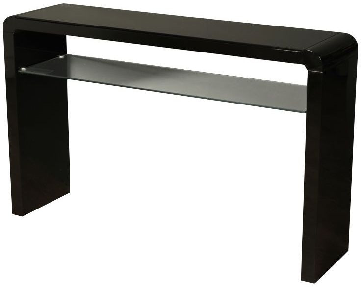 Clarus Black Large Console Table Ideal Furniture