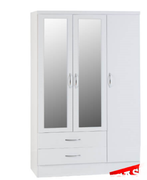 Nevada 3 Door 2 Drawer Mirrored Wardrobe