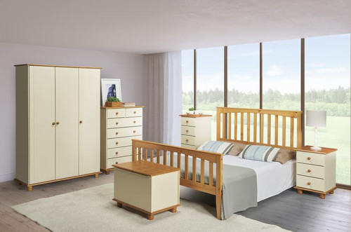 Sol 5 Drawer Narrow Chest Cream Ideal Furniture