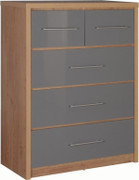 Seville 3+2 Drawer Chest-Grey