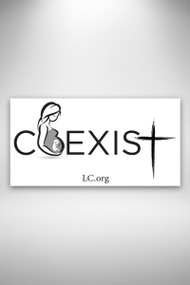 “Coexist” - 6” x 4” Bumper Sticker (WHITE)
