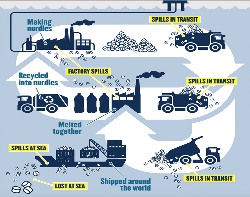 Microplastic pollution from nudle spills during transport Microplastic pollution from nudle spills during transport