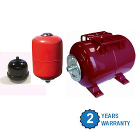 Pressure Vessels (Expansion Vessels) in various sizes from 300ml to 50L, Horizontal or Vertical.