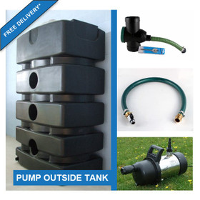 1500 Litre Water Storage Tank with External Pump Kit. Free Delivery