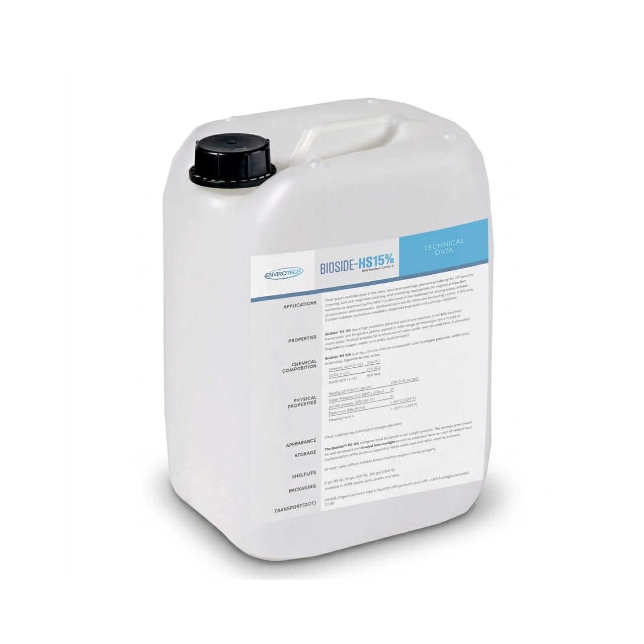 Desinfectante de superficies Acido Peracetico 15% Bioside de Envirotech