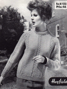 Vintage Aran Ladies Round Neck Sweater