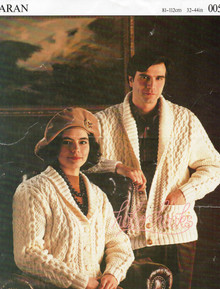 Vintage His and Her Aran Collar Cardigans