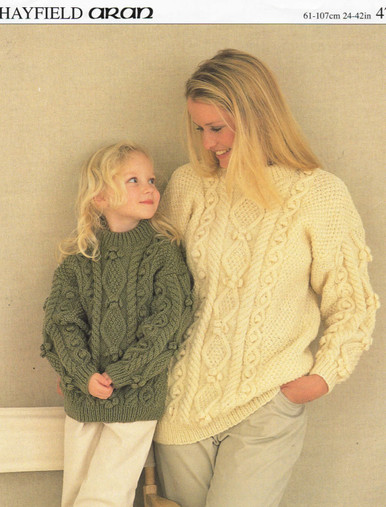 Vintage Mother and Daughter Aran Sweater