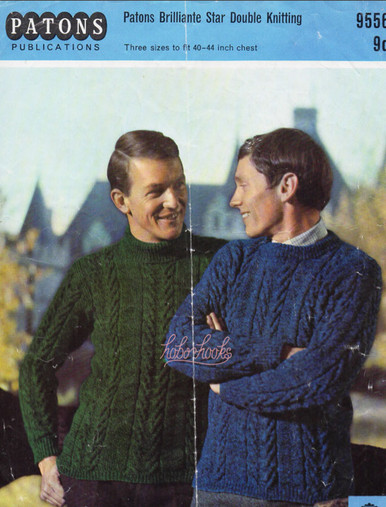 Mens Vintage Patons Aran Sweater Mens Vintage Patons Aran Sweater