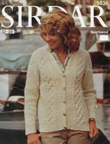 Vintage Ladies Aran Diamond Cardigan