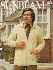 Vintage Mens Zip Collar Cardigan