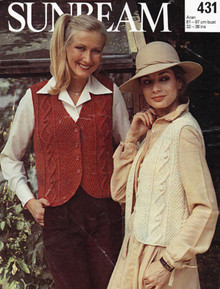 Vintage Ladies Aran Cable Fashion Cardigan