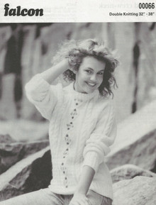 Vintage Ladies Aran Fashion Sweater with Detail