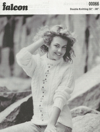 Vintage Ladies Aran Fashion Sweater with Detail