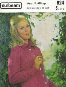 Vintage Ladies Diamond Aran Cardigan