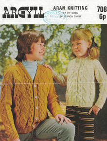 Vintage Childrens Button and Zip Aran Cardigans