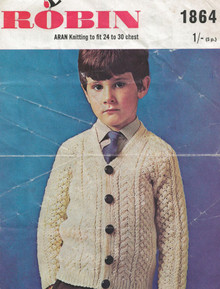 Vintage Childrens Aran Cardigan