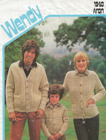 Vintage Family Aran Cross Stitch Cardigans