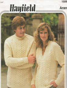 Vintage Unisex Crew and V-Neck Aran Sweaters