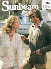 Vintage His and Her Aran V-Neck Cardigan