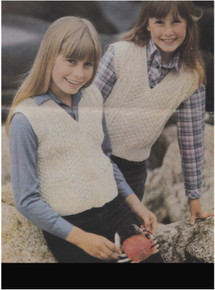 Child's Vintage Aran Sleeveless Sweater & Waistcoat 