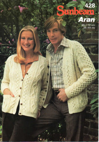 Vintage His And Her V-Neck Aran Cardigan 