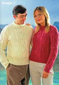 Vintage His and Hers Diamond Stitch Aran Sweater 