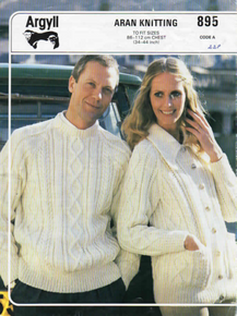 Vintage Aran Sweater and Large Collar Cardigan 