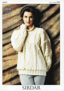 Vintage Ladies Chunky Diamond Aran Sweater 