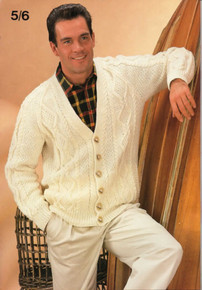 Vintage V-Neck Diamond Aran Cardigan 
