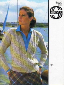Vintage Ladies Button Aran Cardigan 