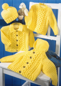 Vintage Kids Aran Cardigans, Sweater and Hat