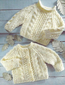 Vintage Baby And Child Aran Cardigan and Sweater