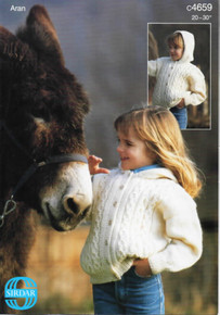 Vintage Children's  Aran Hooded Jacket 