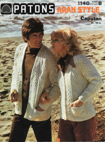 Vintage Unisex Raglan Sleeve Aran Cardigan 