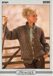 Vintage Ladies Button Down Aran Jacket 